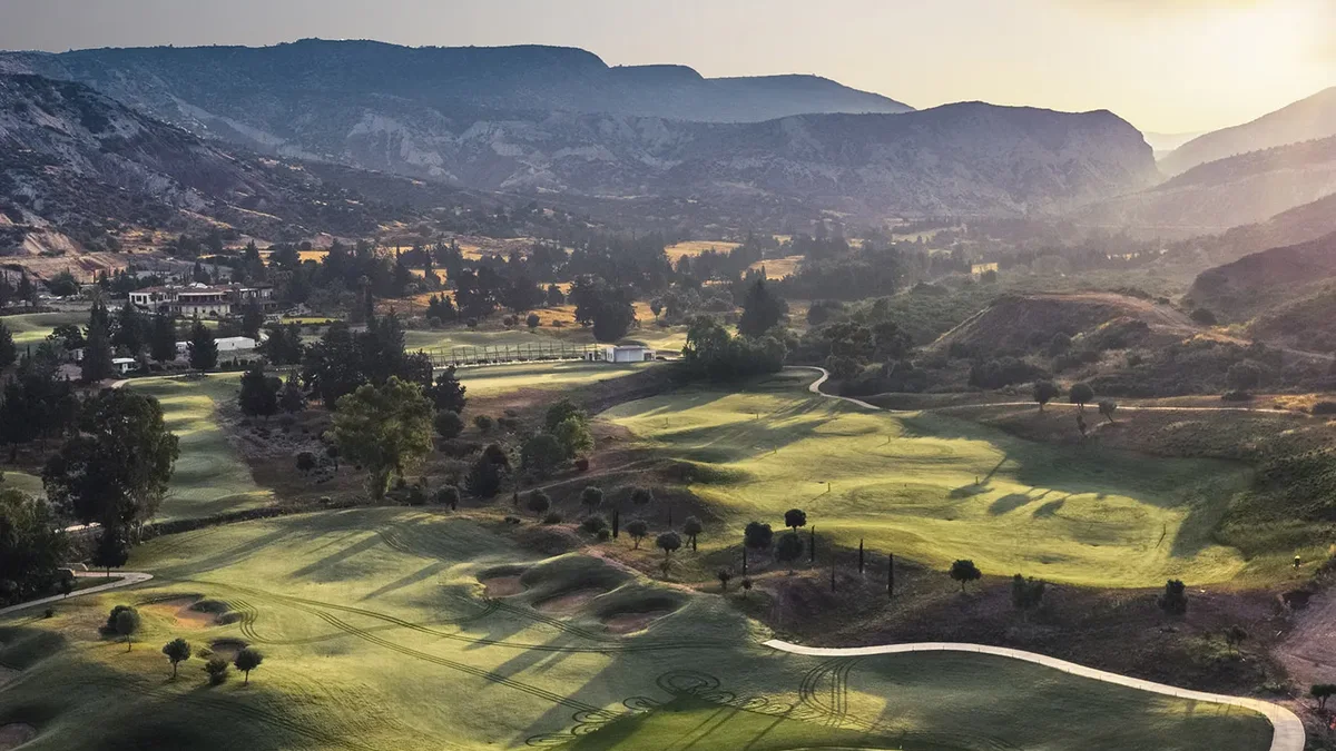 Clubhouse and green at Secret Valley Golf Club, Cyprus